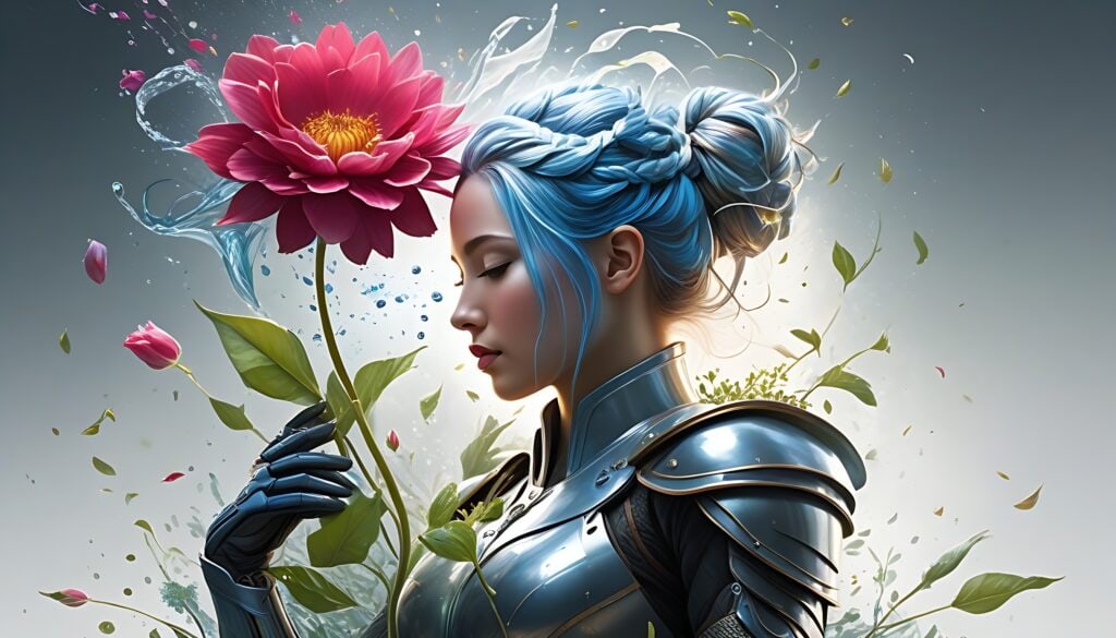 Ilustrar la idea de vulnerabilidad como un aspecto clave de la existencia humana, utilizando una combinación de realismo y fantasía para transmitir profundidad y emoción.